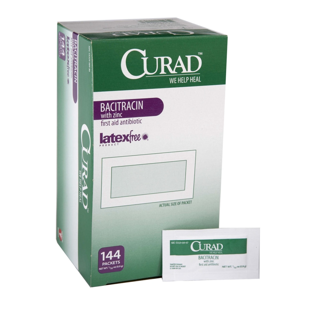 CURAD® Bacitracin Ointment Foil Packs, 0.03 Oz, Box
