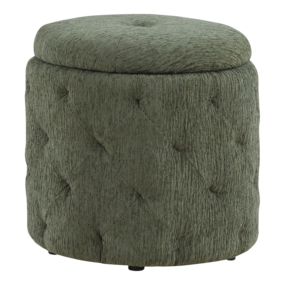 Office Star Erindale Round Storage Ottoman, 18”H x