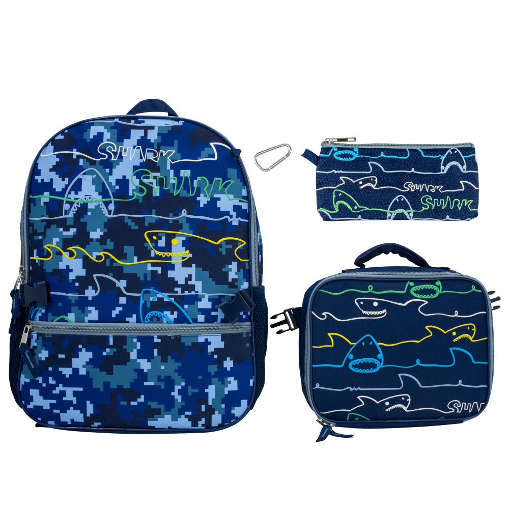 Accessory Innovations Shark Zone 3-Piece Backpack Set With