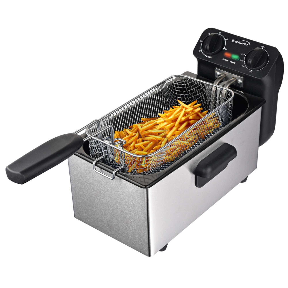 Brentwood® 1,500-Watt 12-Cup Electric Stainless Steel Deep Fryer,