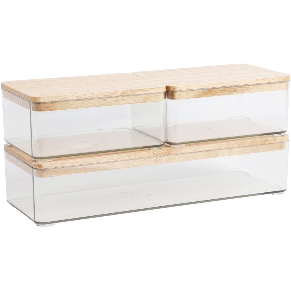Martha Stewart Grady Stackable Plastic Storage Boxes with