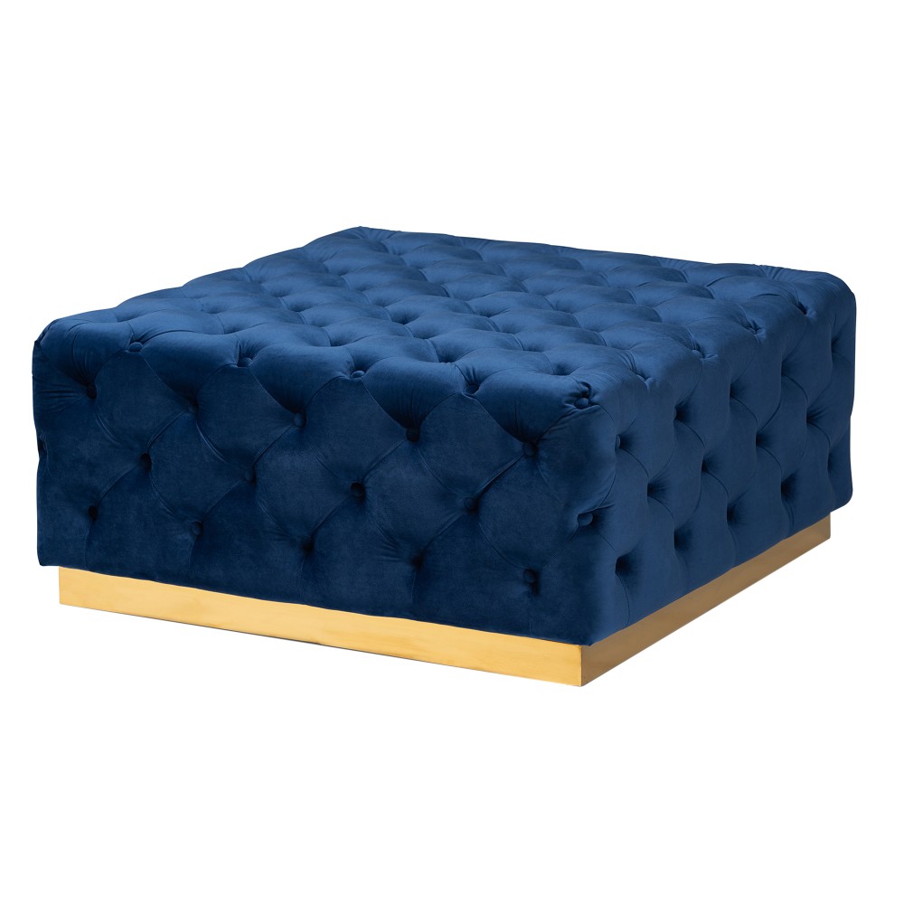 Baxton Studio Verene Cocktail Ottoman, Royal Blue