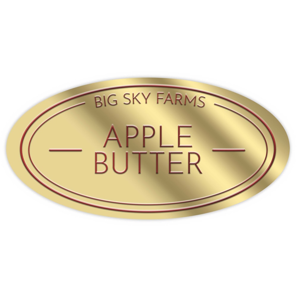 Custom 1-Color Foil-Embossed Labels And Stickers, 1" x