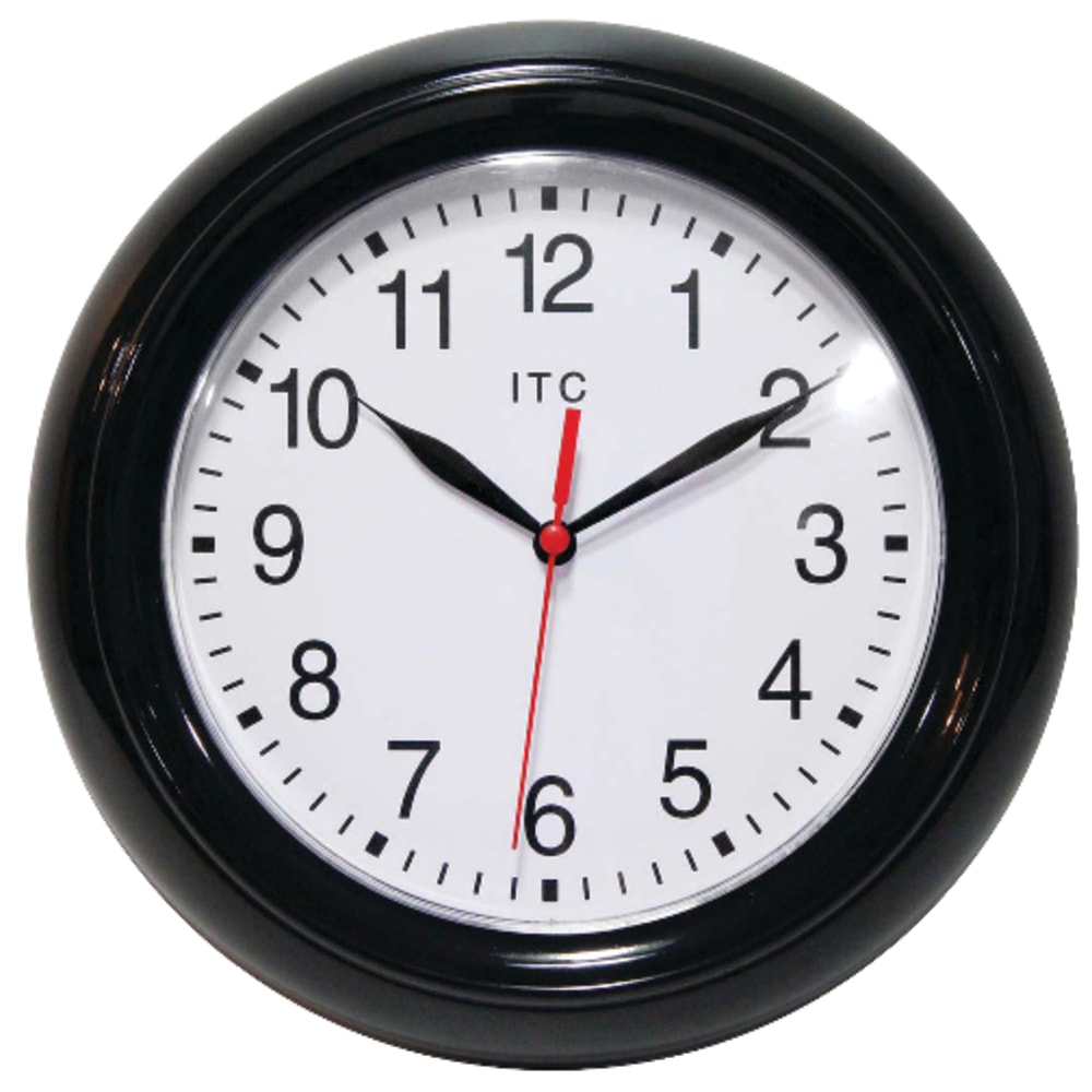 Infinity Instruments ITC Focus Wall Clock, 10", Black