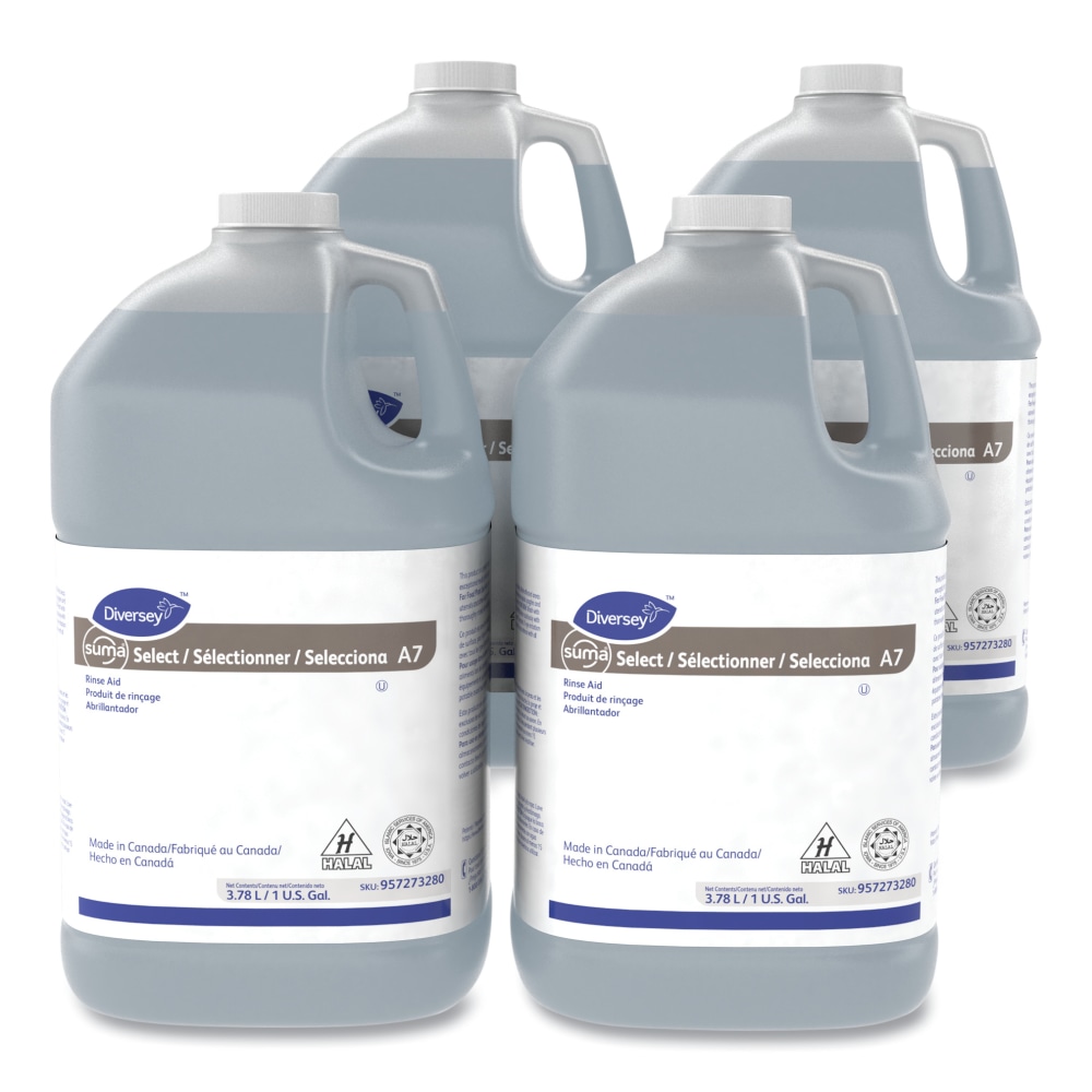 Diversey Suma Select A7 Rinse Aids, 1 Gallon,