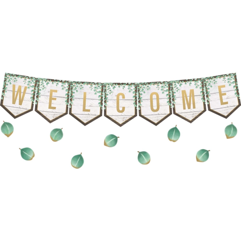 Teacher Created Resources Eucalyptus Pennants Welcome Bulletin