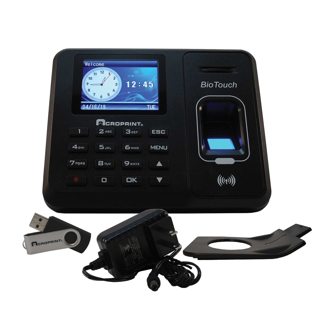 Acroprint BioTouch Time Clock, 500 Employees, 5"H x