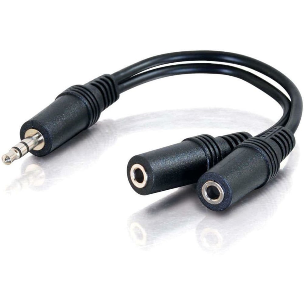 C2G 6in 3.5mm Y-Cable - 3.5mm (1) to