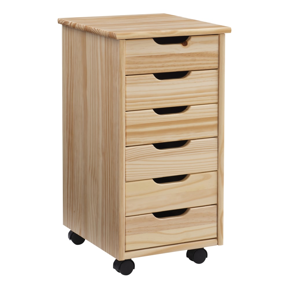 Linon Casimer 6-Drawer Rolling Home Office Storage Cart,
