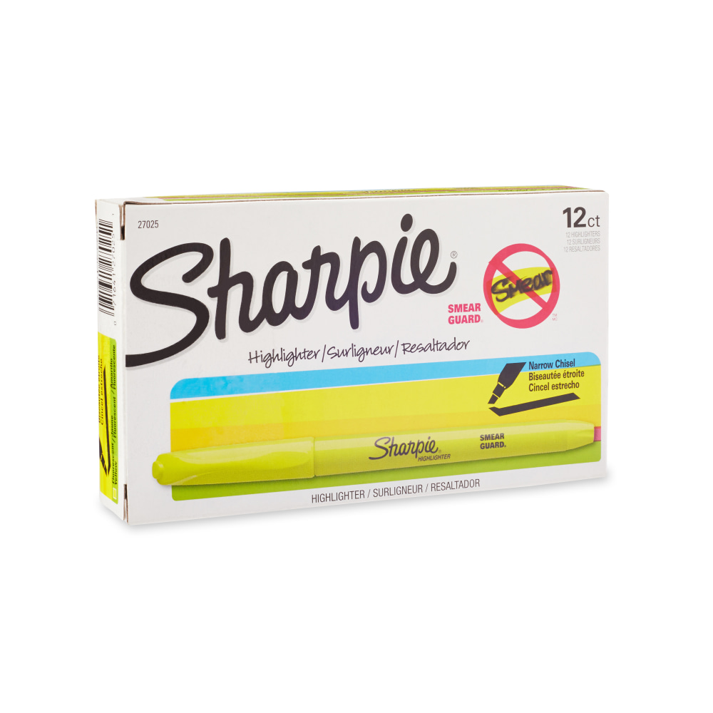 Sharpie® Accent® Pocket Highlighters, Fluorescent Yellow, Box Of