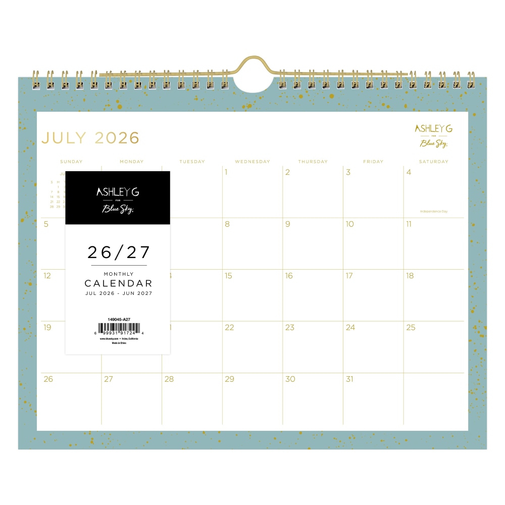 Wall Calendar AG Splatter Dot Jade - 11x8.75