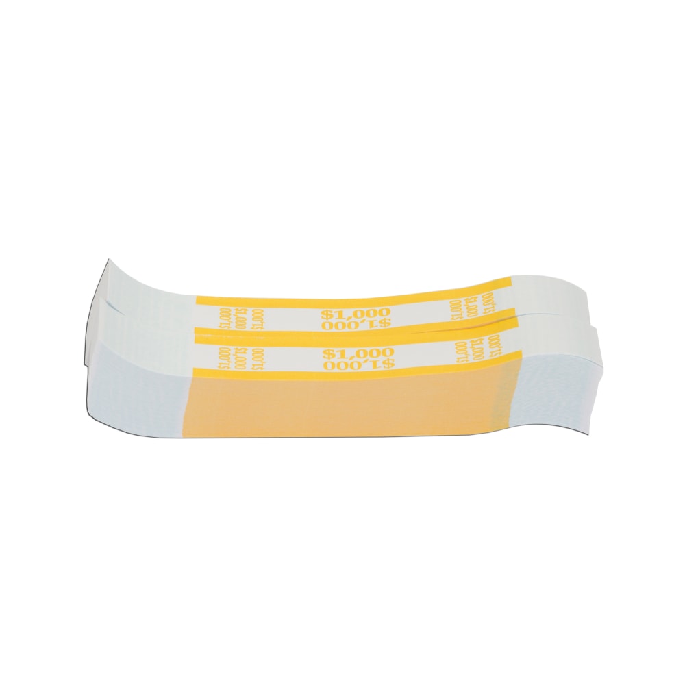 PAP-R Currency Straps, Yellow, $1,000, Pack Of 1,000