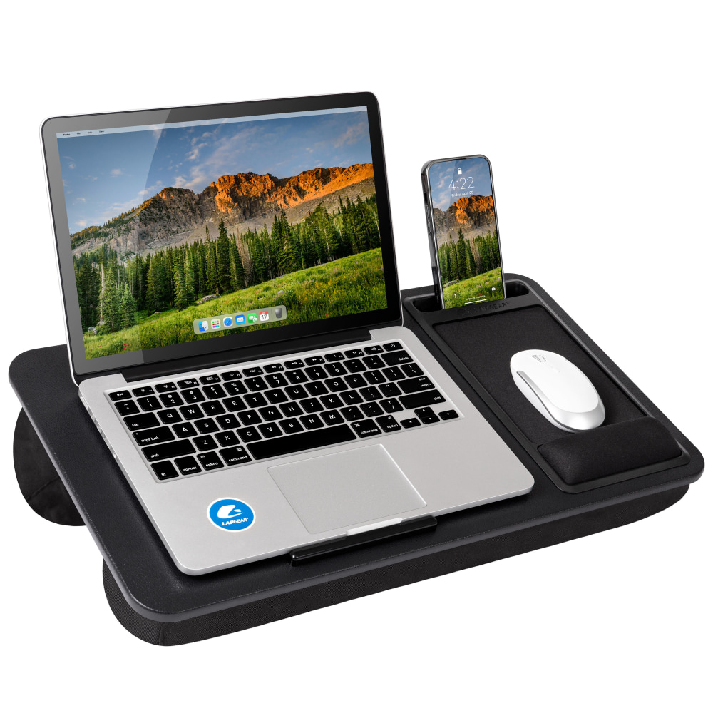 LapGear Atlas Lap Desk, 21-1/8" x 12", Black,