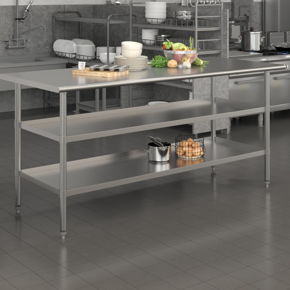 Flash Furniture Stainless Steel Work Table, 34-1/2”H x