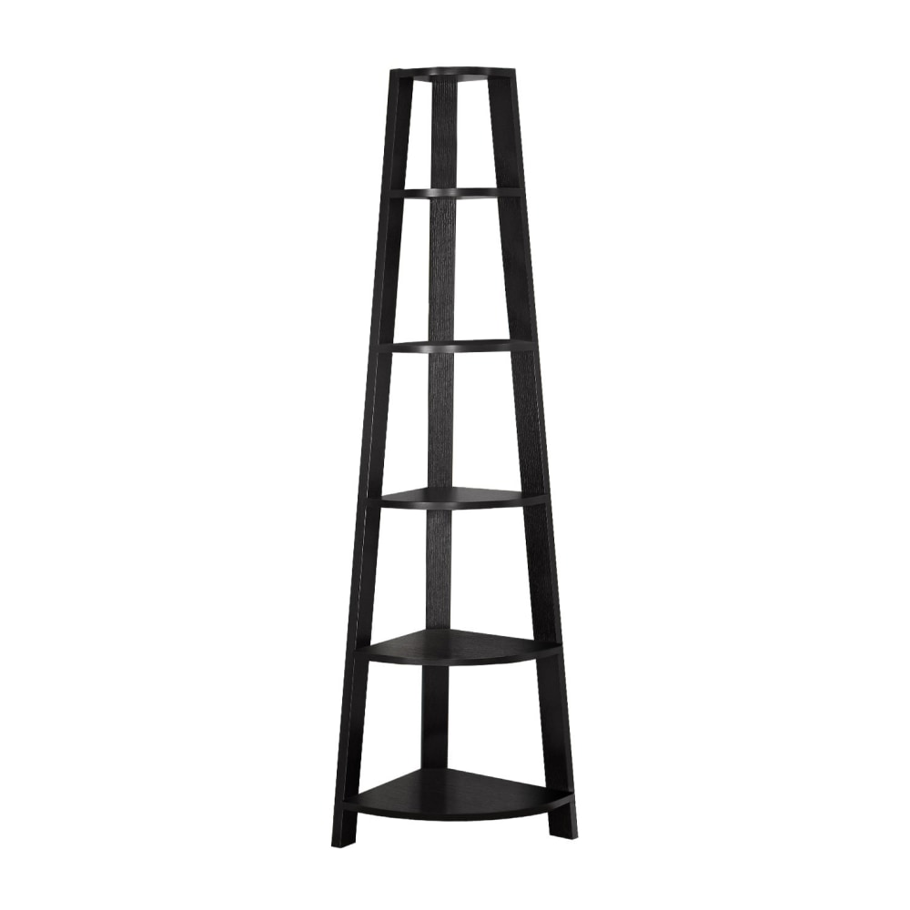 Monarch Specialties Karlee 72"H 5-Shelf Corner Bookcase,