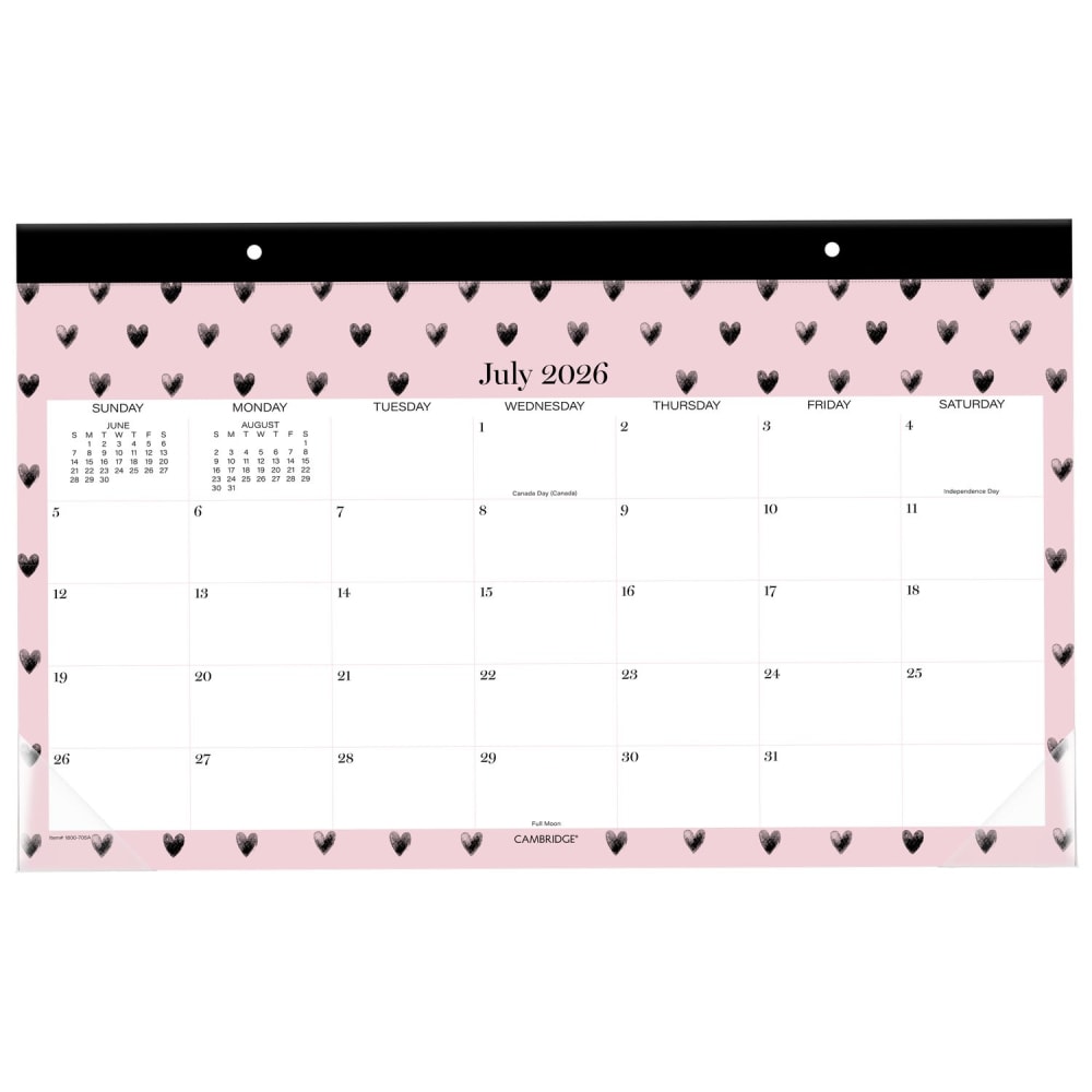 Mead Cambridge® Cherish Academic 2026-2027 Monthly Desk Pad