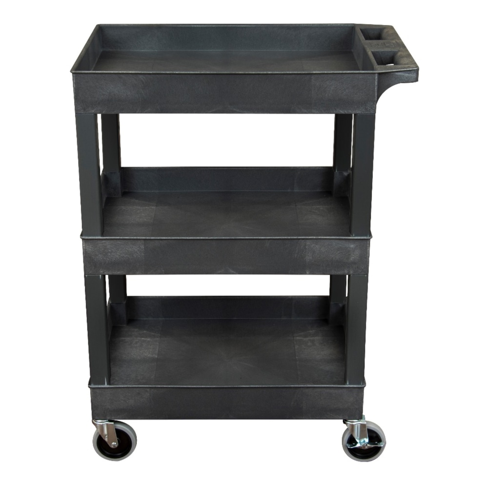 Luxor 3-Shelf Plastic Utility Cart, 36-1/4”H x 24”W
