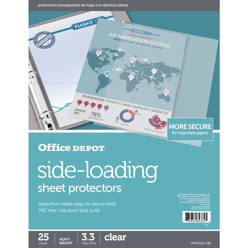 Office Depot® Brand Side-Loading Sheet Protectors, 8-1/2" x