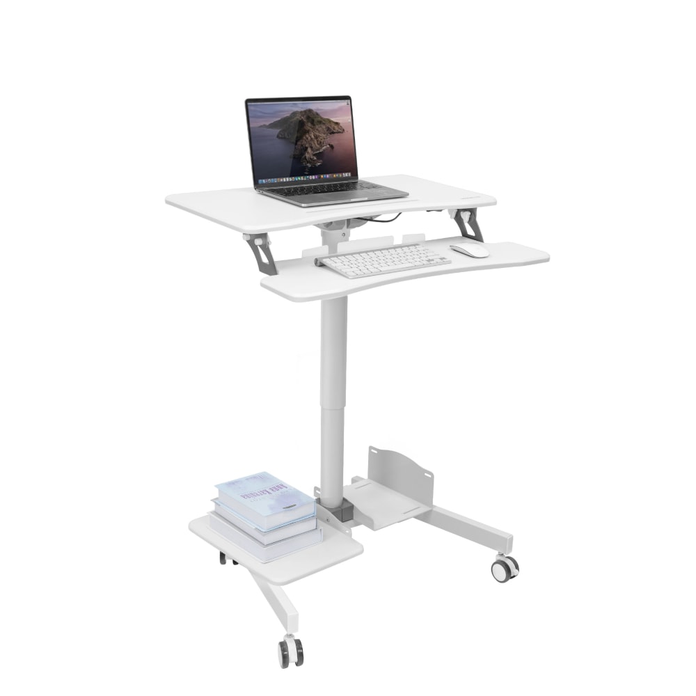 Mount-It! Mobile Sit-Stand Computer Workstation, 43-5/16"H x