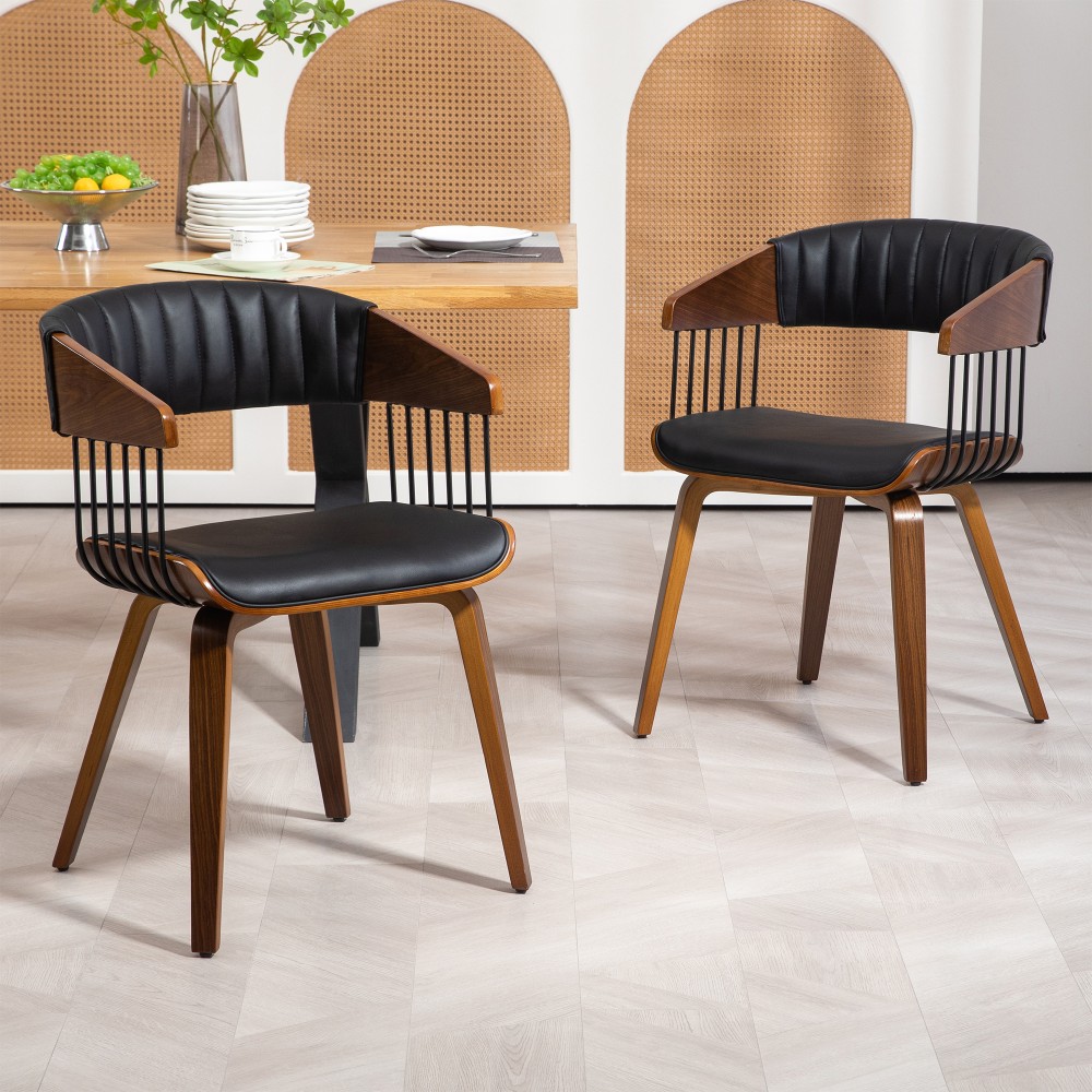 Glamour Home Beaumont Faux Leather Dining Accent Chair,