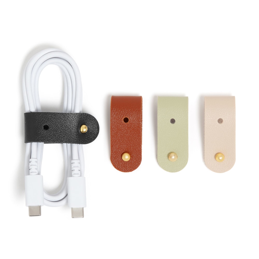 U Brands® Premium Vegan Leather Cable Wrap Straps,