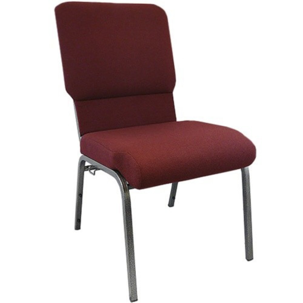 Flash Furniture Advantage Church Chair, Maroon/Silver Vein,