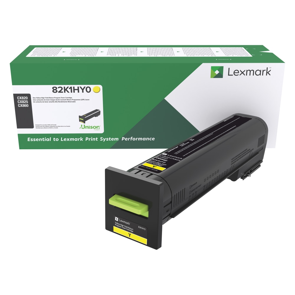 Lexmark™ 82K1HY0 Yellow High Yield Return Program Toner