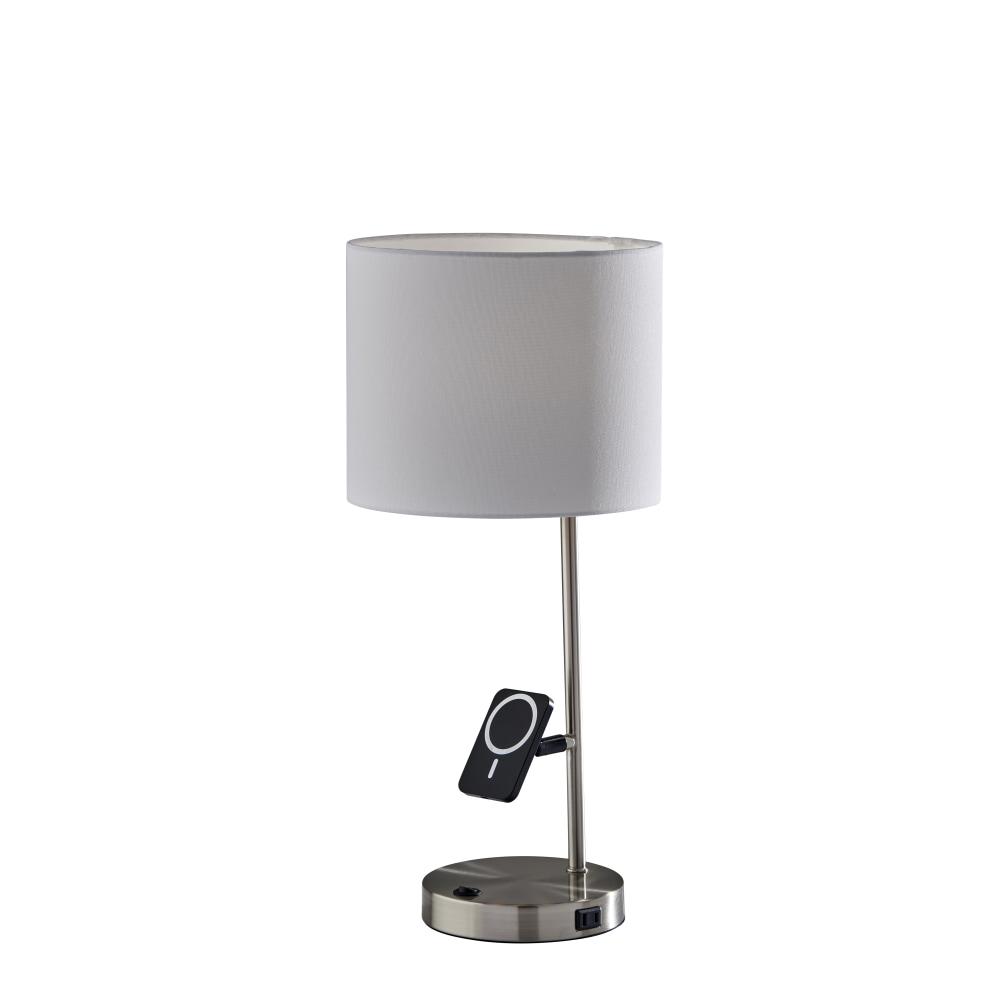 Adesso Wyatt Supercharger 22"H Desk Lamp, White/Brushed