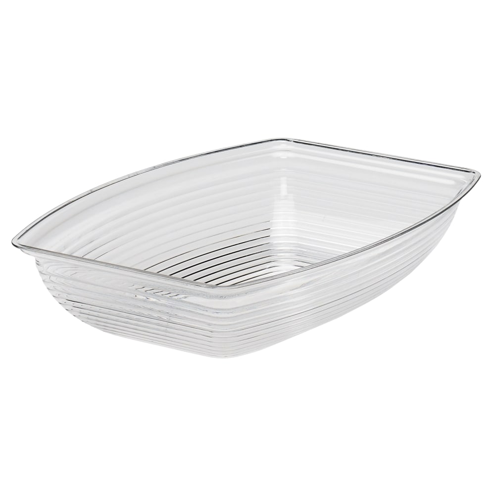 Cambro Camwear Rectangular Ribbed Bowls, 2.9 Qt, Clear,