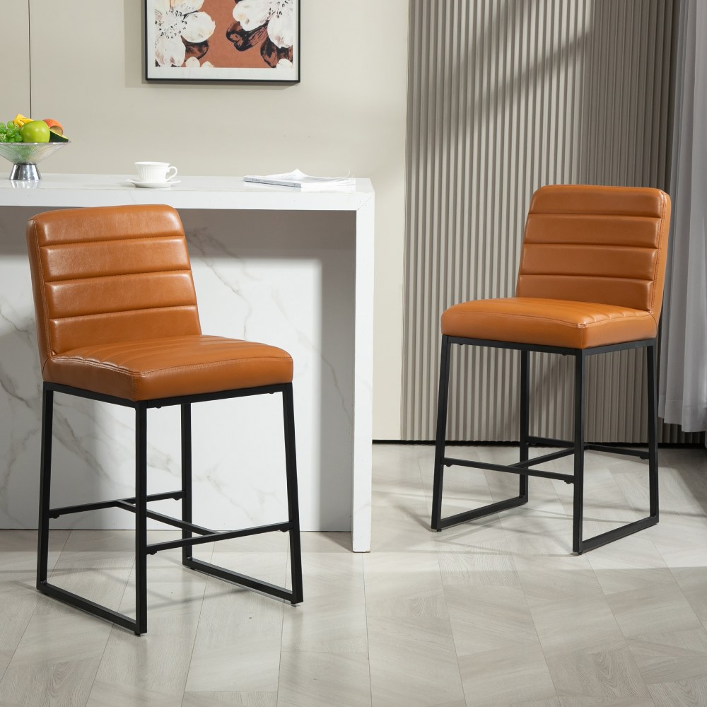 Glamour Home Belisario Faux Leather Counter Height Stools