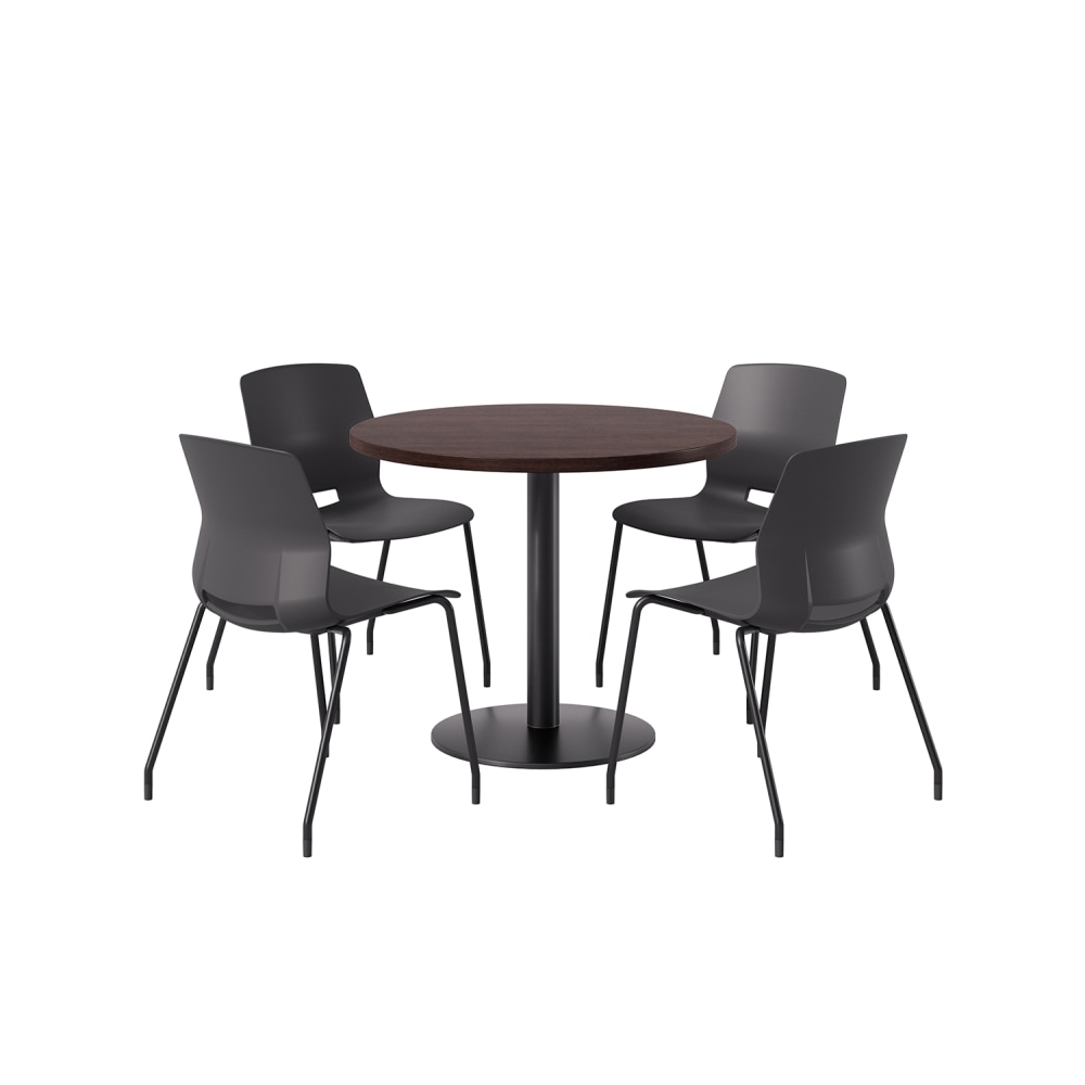 KFI Studios Midtown Pedestal Round Table Set With