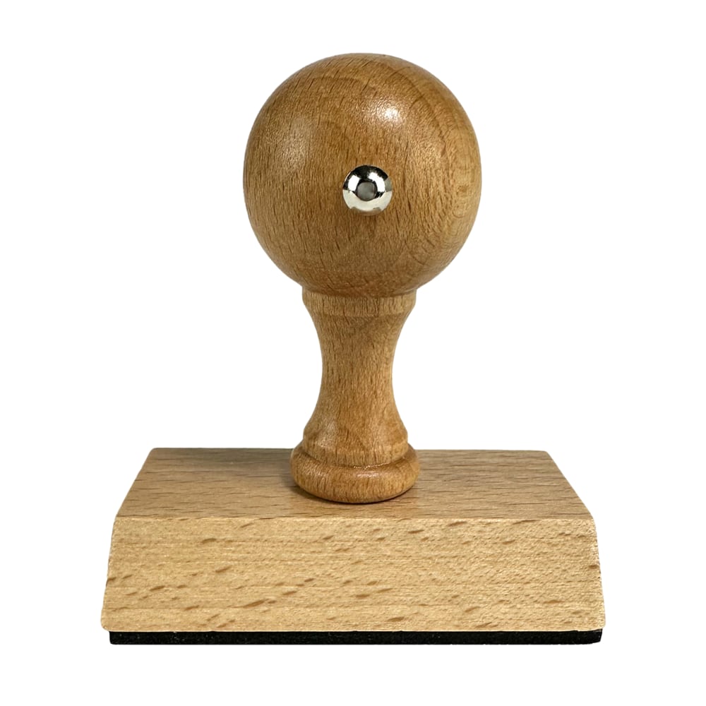 Custom Premium European Style Wood Handle Stamp, Rectangle,