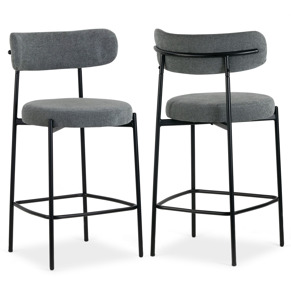 Glamour Home Awen Boucle Fabric Counter Height Stools,