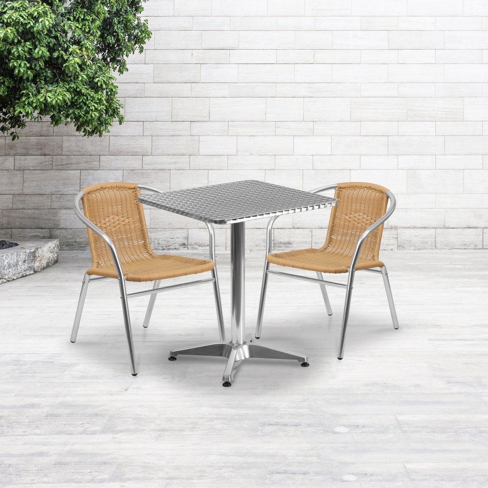 Flash Furniture Lila 3-Piece 23-1/2" Square Aluminum