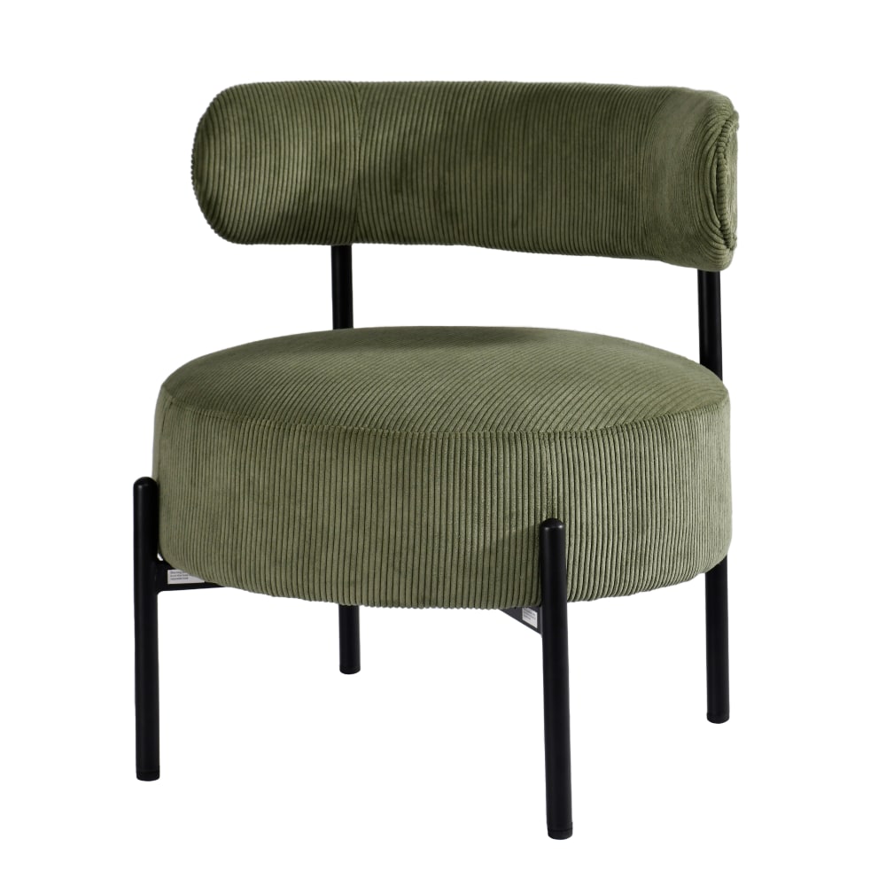 Glamour Home Bellatrix Corduroy Accent Chair, Dark Green/Black