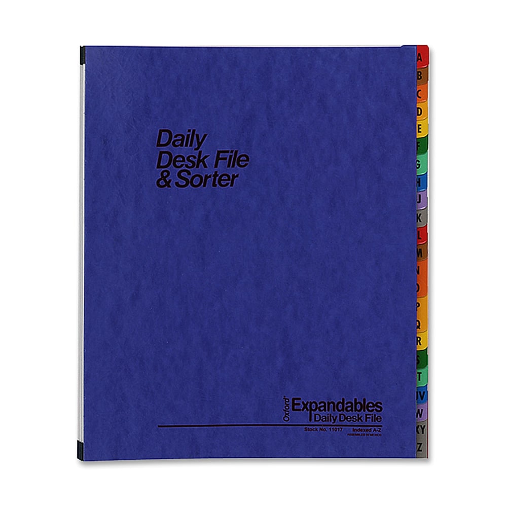 Oxford® A-Z Desk File/Sorter, Letter Size, Black/Blue