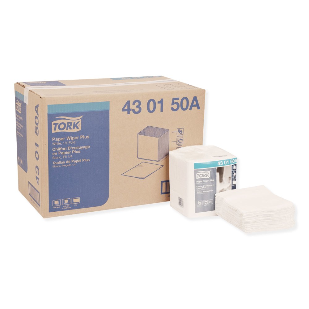 Tork® Paper Wiper Plus, 12.5 x 13, White,