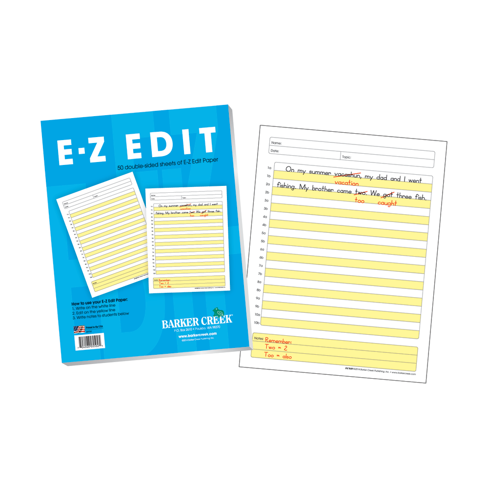 Barker Creek® E-Z Edit Paper Set, Grades 1-College,