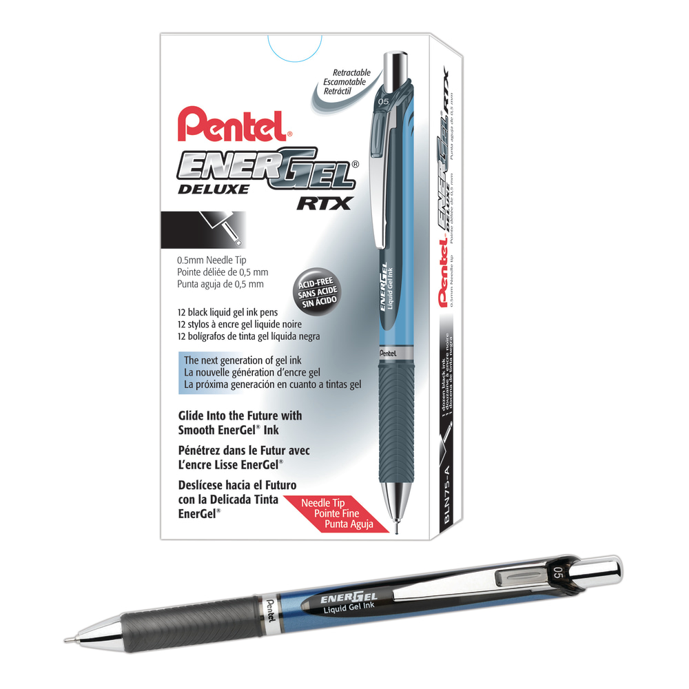 Pentel® EnerGel™ Deluxe RTX Retractable Liquid Gel Pens,
