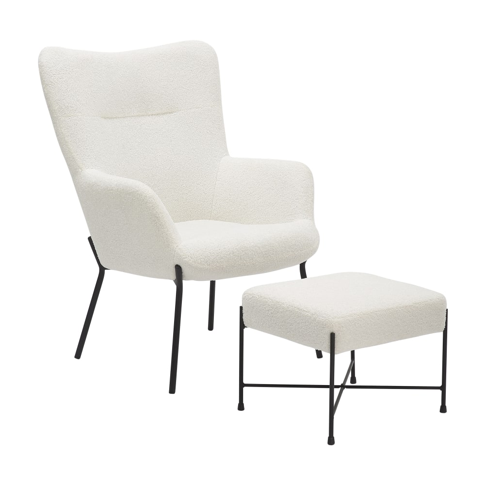 LumiSource Izzy Metal Lounge Accent Chair With Ottoman,