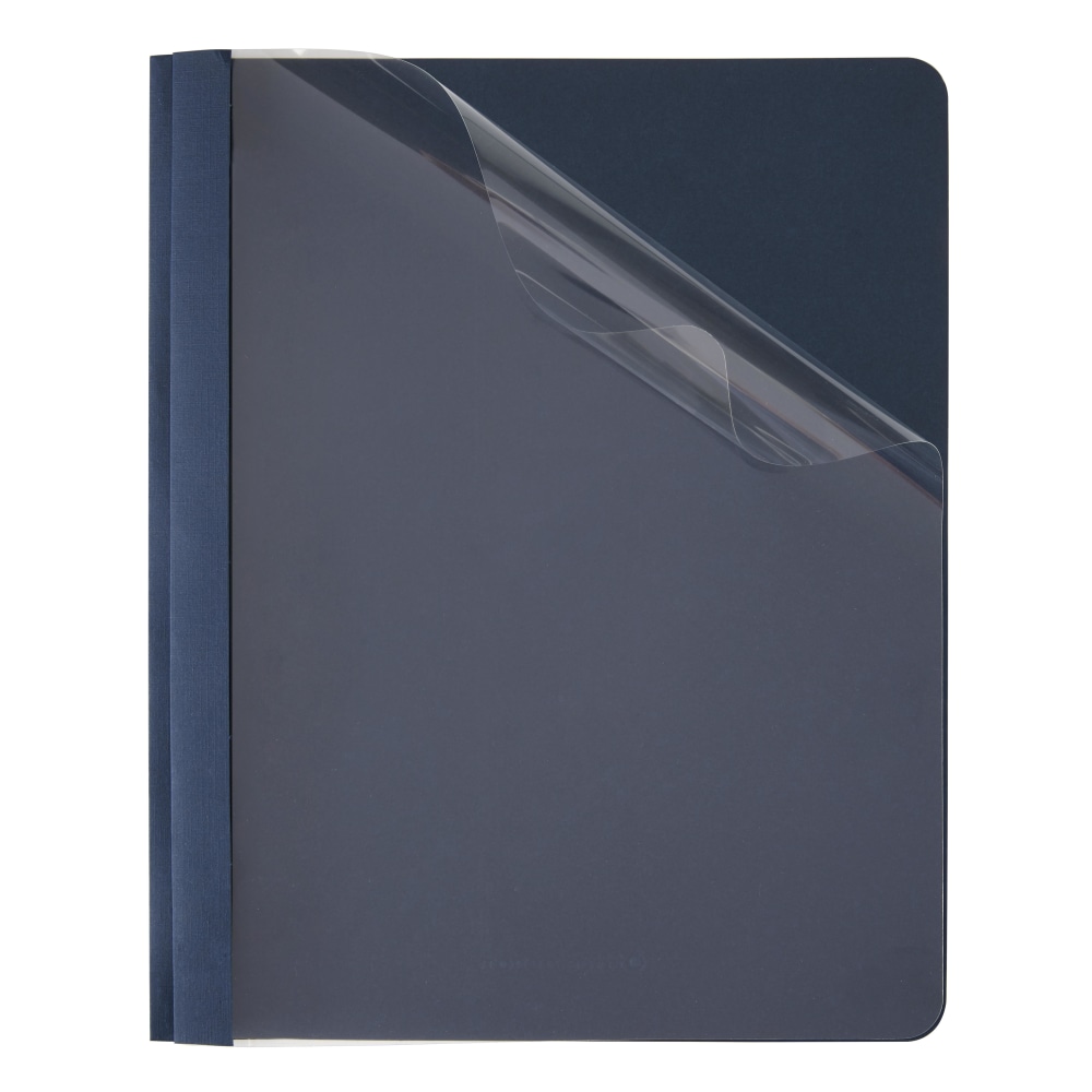 Office Depot® Brand Clear-Front Report Covers, Dark Blue,