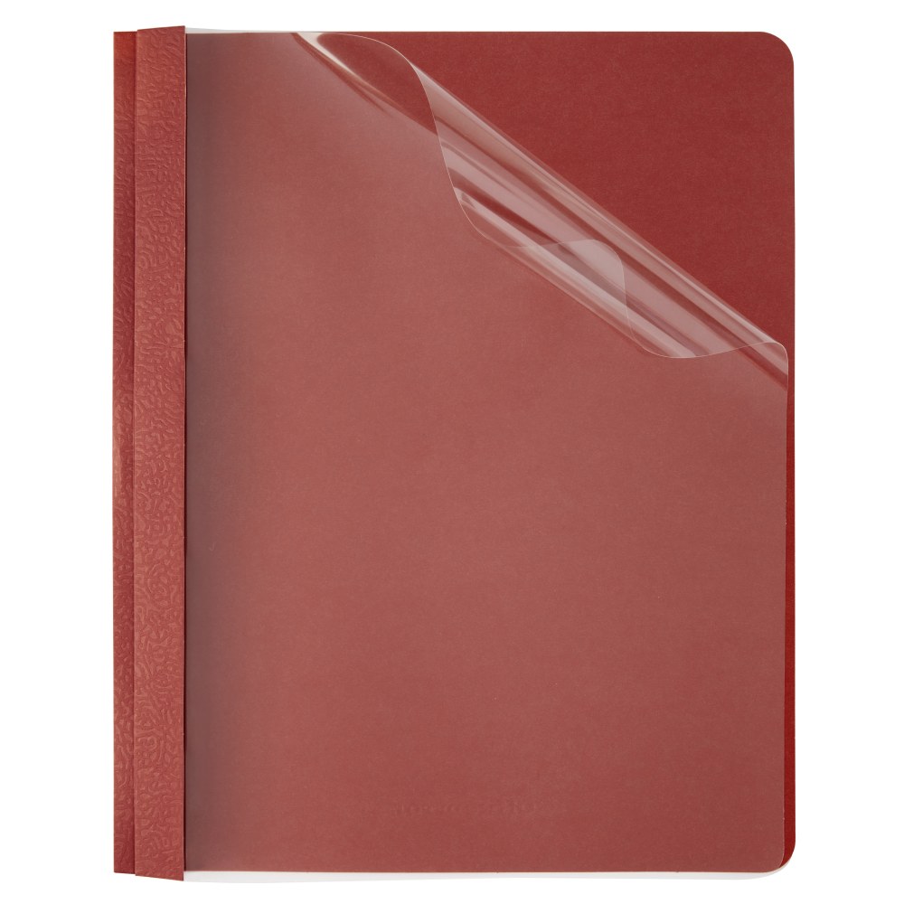 Office Depot® Brand Clear-Front Report Covers, Red, Pack