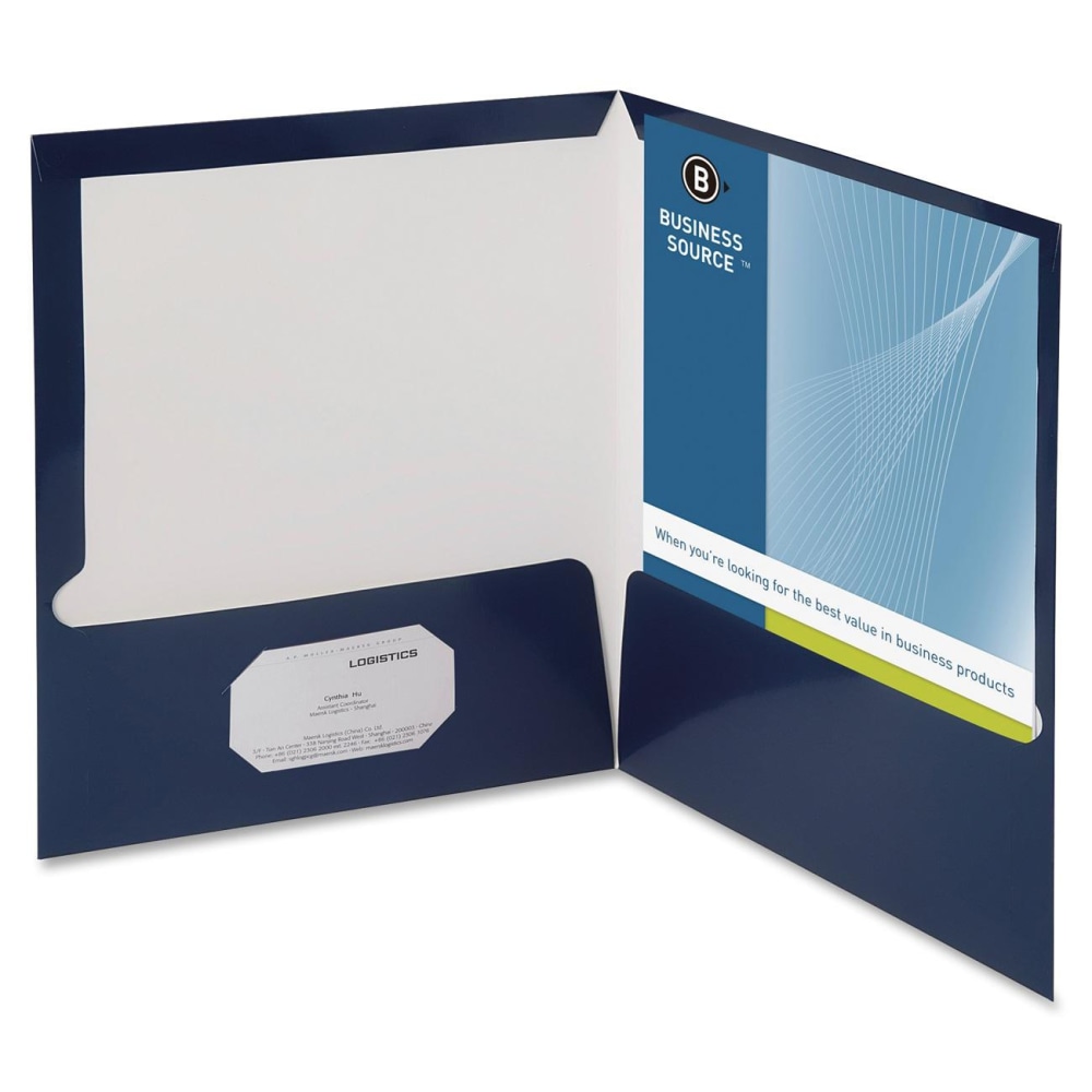 Oxford™ Laminated Twin-Pocket Folders, 8 1/2" x 11",