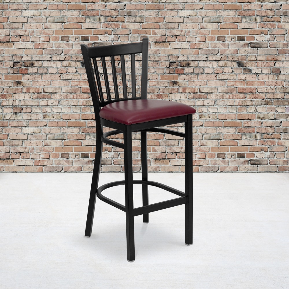 Flash Furniture Metal/Vinyl Restaurant Barstool With Vertical