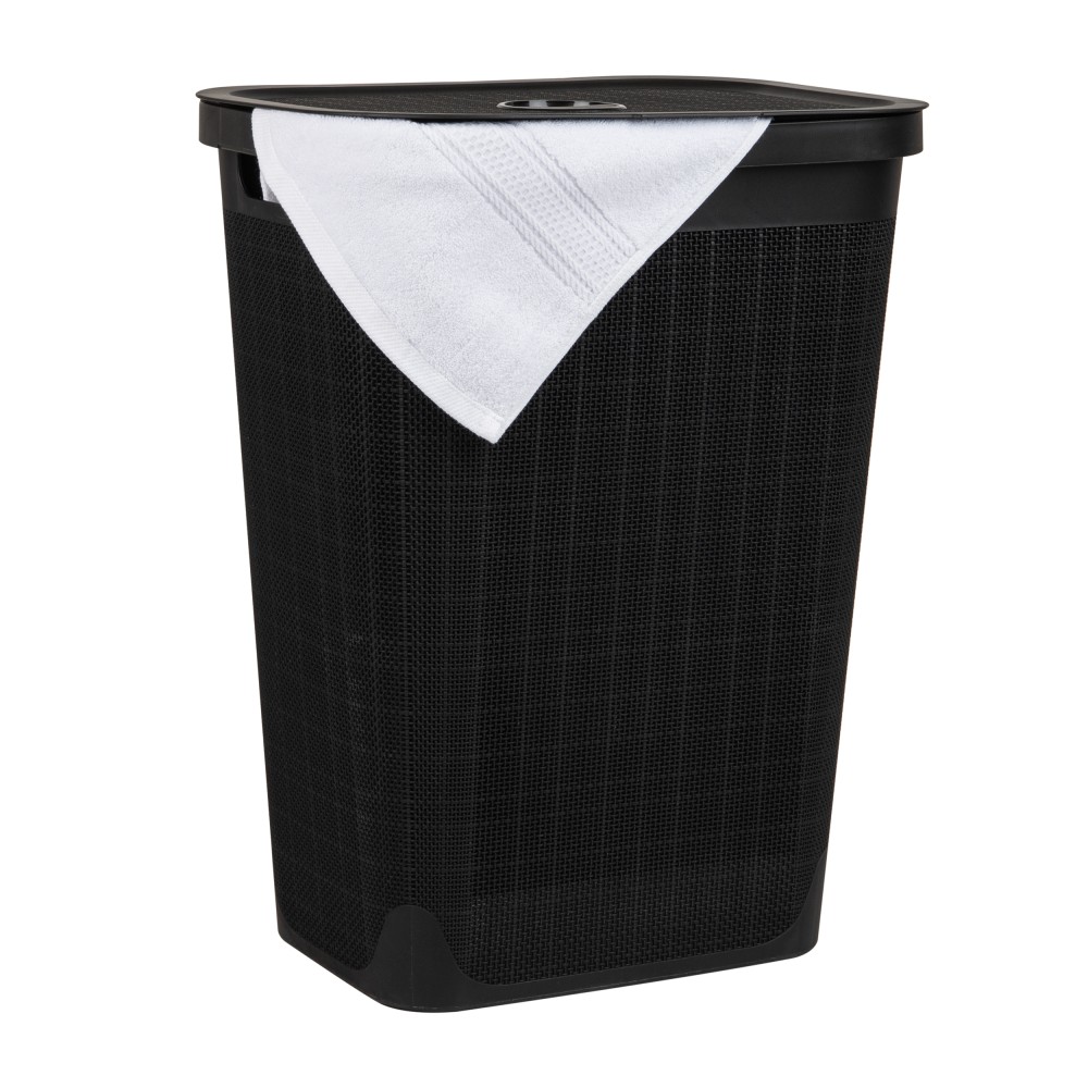 Mind Reader Linen Design Laundry Hamper with Lid,