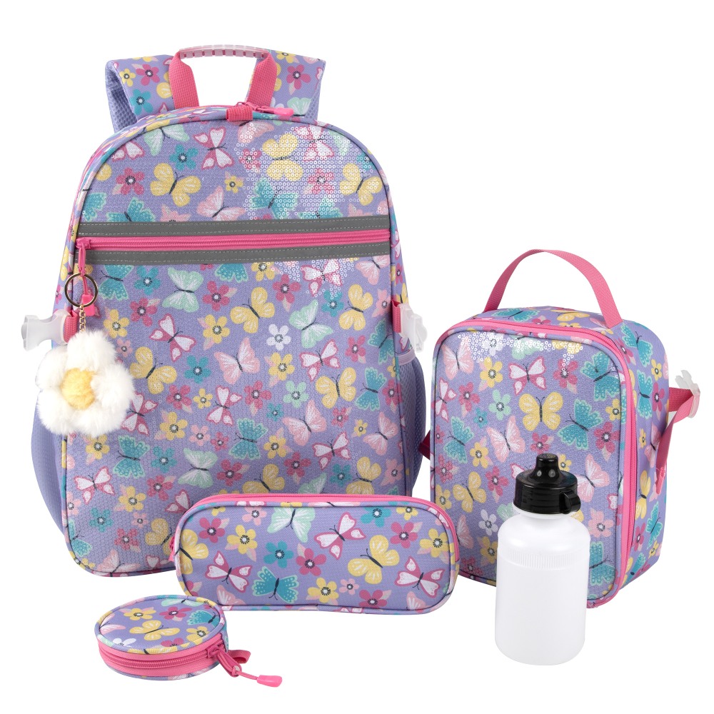 Trailmaker 6-in-1 Backpack Set, Purple Butterfly, Total Qty