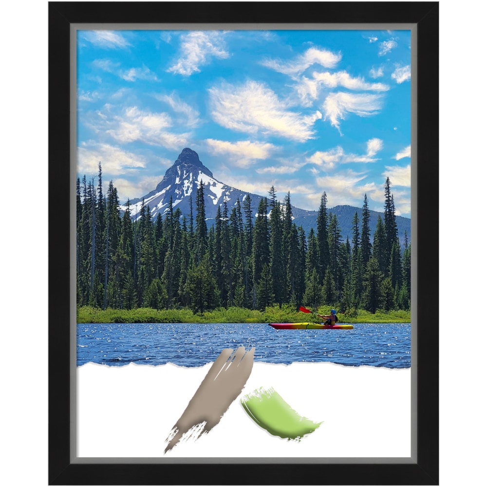 Amanti Art Eva Black Silver Picture Frame, 25"