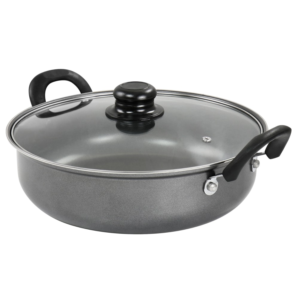 Gibson Everyday Highberry Aluminum Non-Stick Pan, 12", Gray