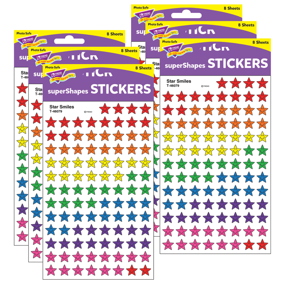 Trend superShapes Stickers, Star Smiles, 800 Stickers Per