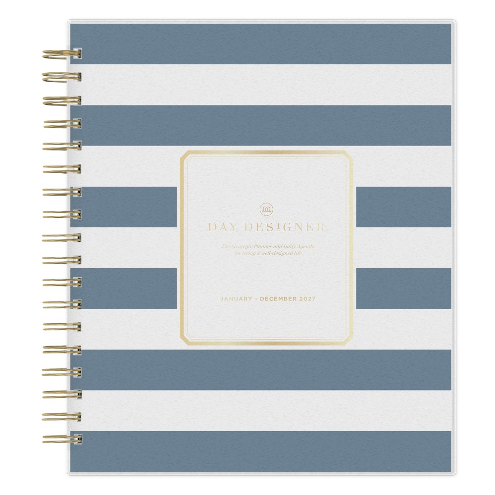 2027 Blue Sky Rugby Stripe Navy Daily/Monthly Planning